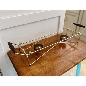 Vintage Georges Briard MCM Pyrex Dish Sterno Stand – Gold Flecks Retro Elegance